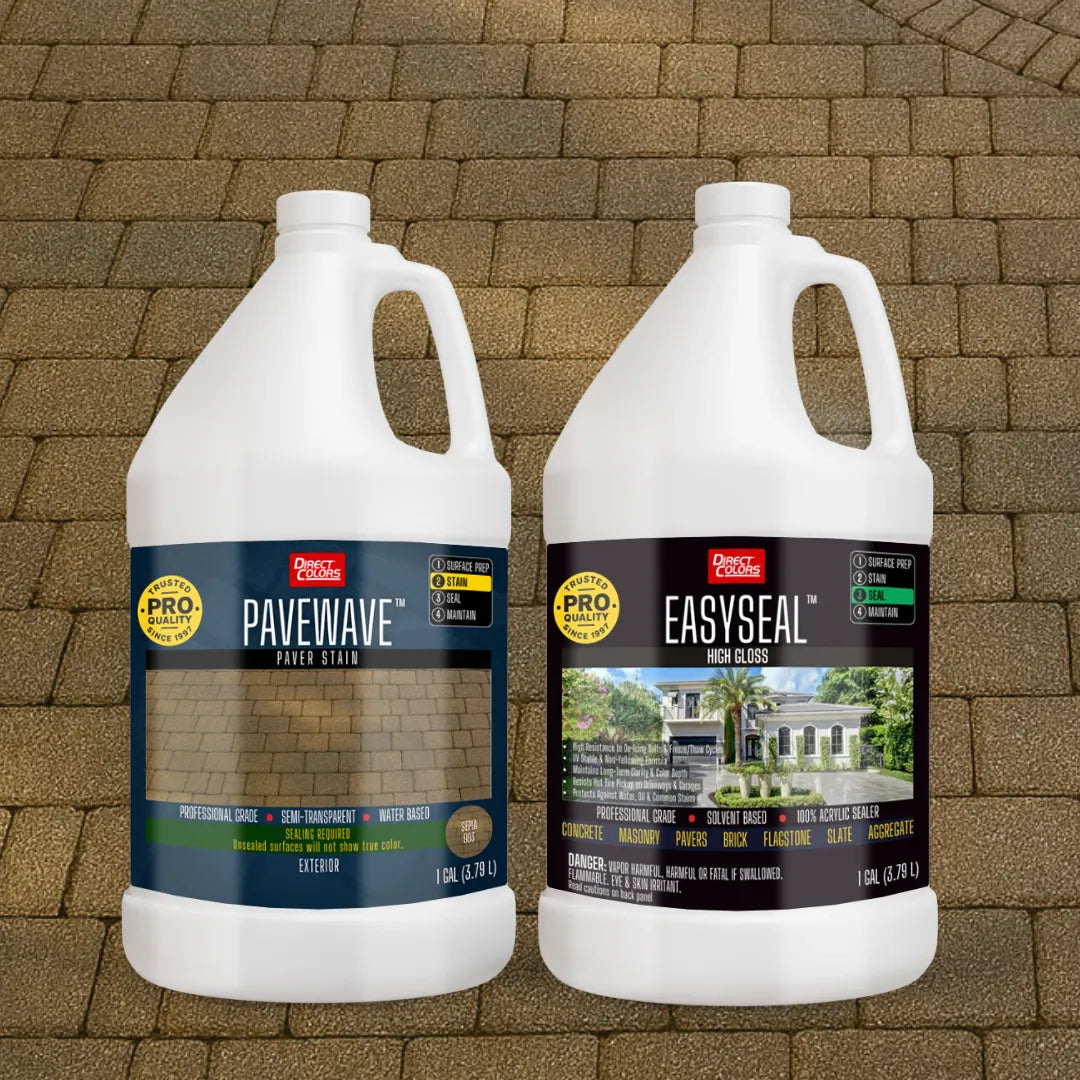 PaveWave™ Paver Stain in 903 Sepia with EasySeal™ Gloss, 1 gallon 2-step kit