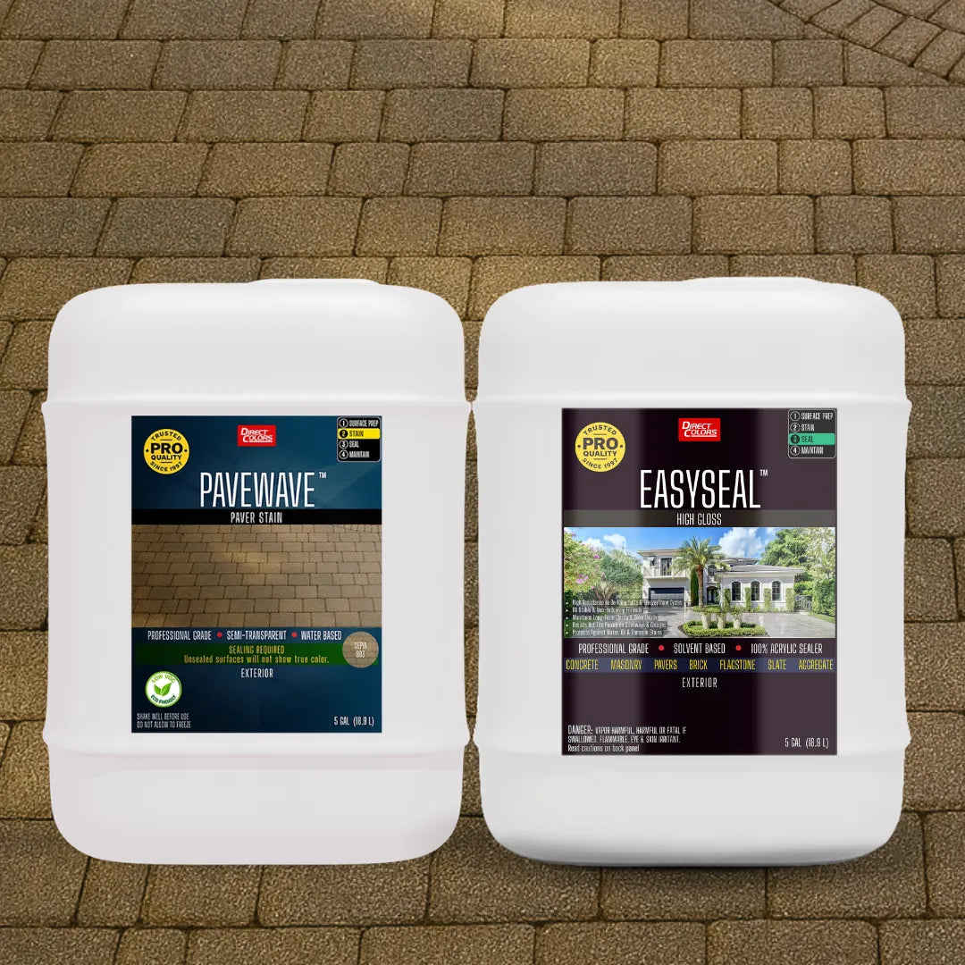 PaveWave™ Paver Stain in 903 Sepia with EasySeal™ Gloss, 5 gallon 2-step kit