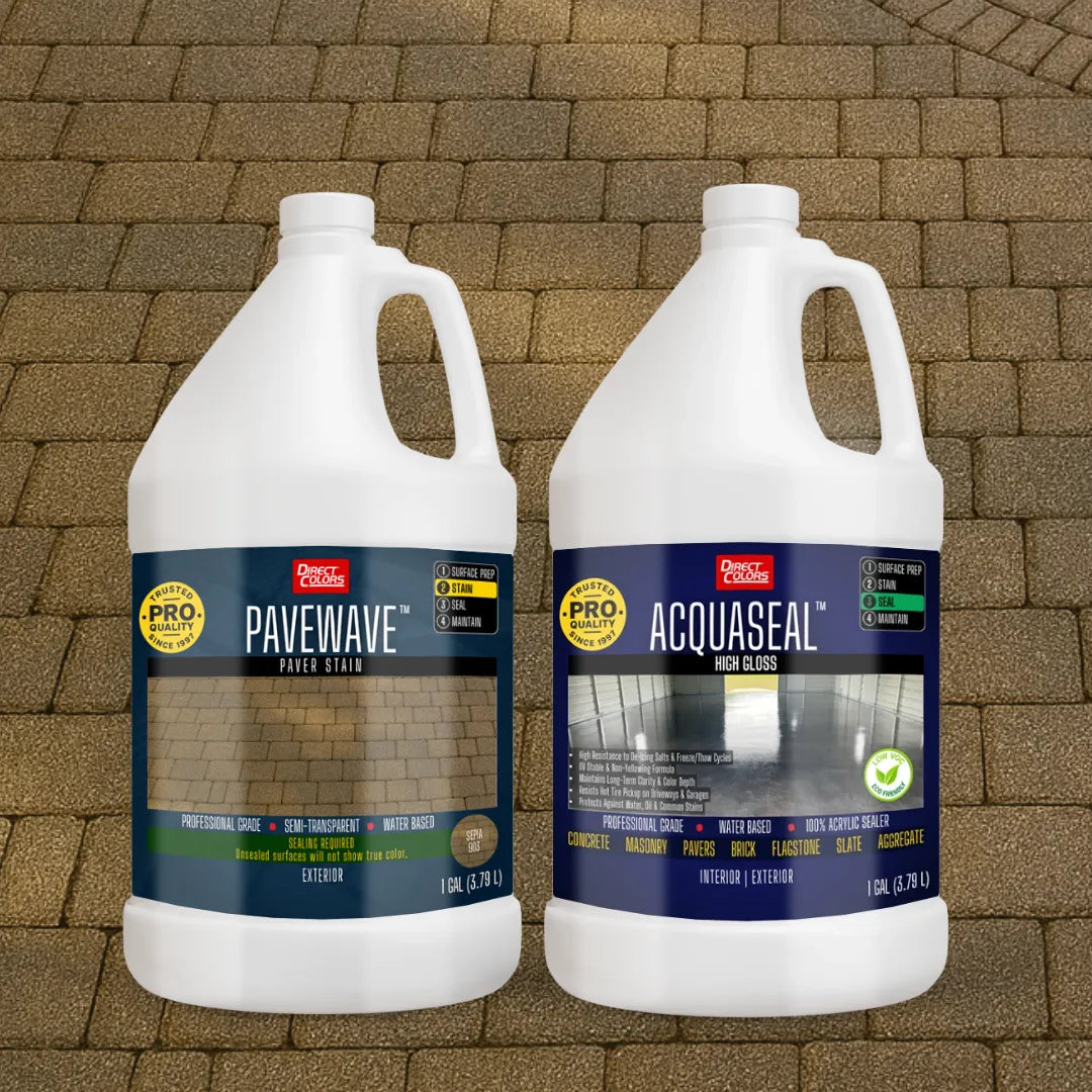 PaveWave™ Paver Stain in 903 Sepia with AcquaSeal™ Gloss, 1 gallon 2-step kit