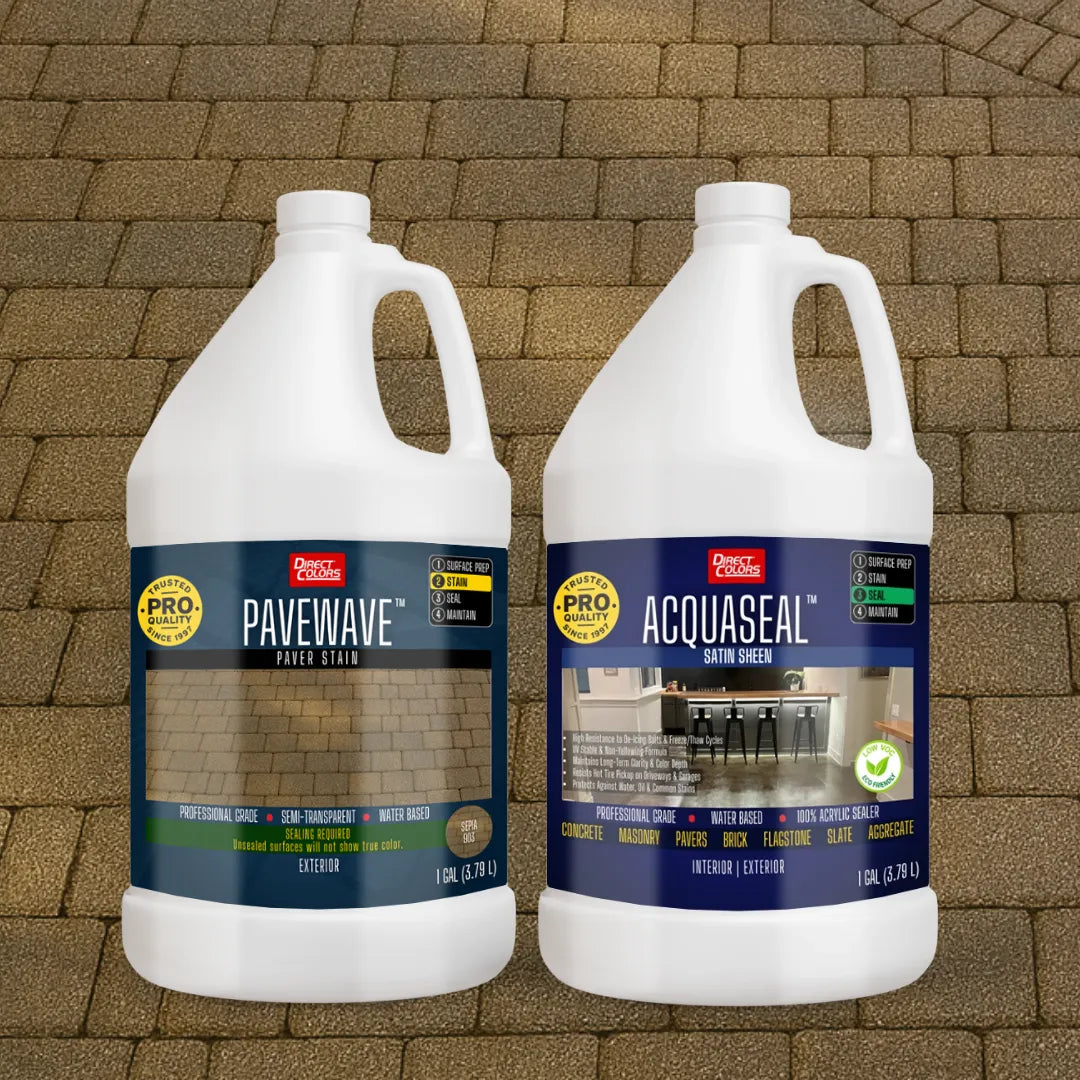 PaveWave™ Paver Stain in 903 Sepia with AcquaSeal™ Satin, 1 gallon 2-step kit