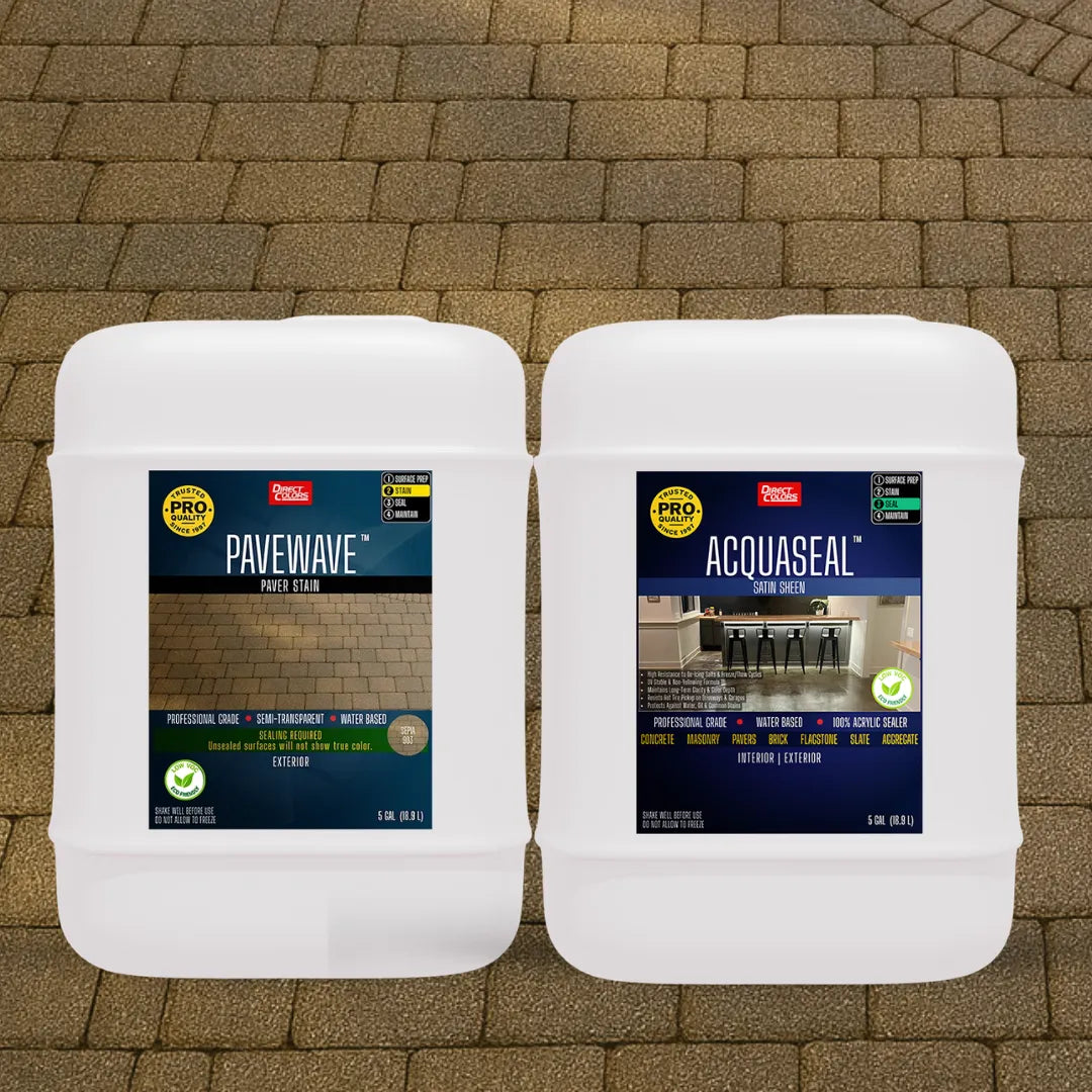 PaveWave™ Paver Stain in 903 Sepia with AcquaSeal™ Satin, 5 gallon 2-step kit