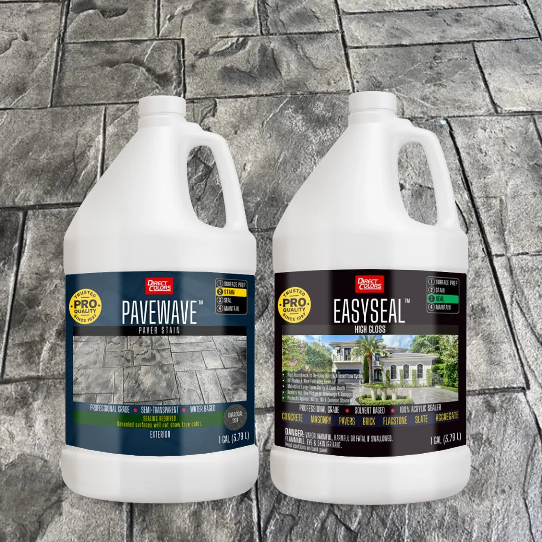 PaveWave™ Paver Stain in 904 Charcoal with EasySeal™ Gloss, 1 gallon 2-step kit