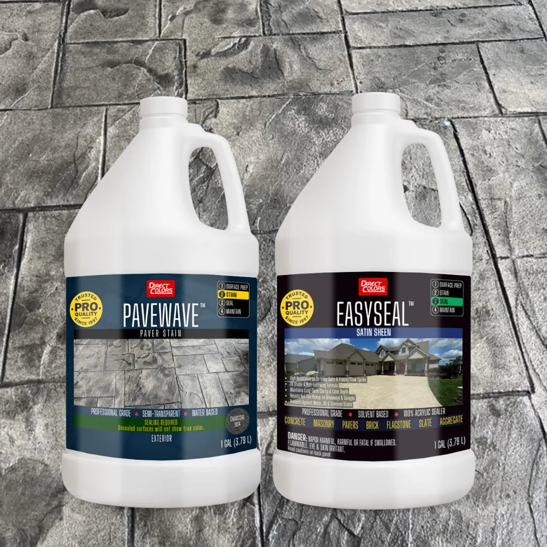 PaveWave™ Paver Stain in 904 Charcoal with EasySeal™ Satin, 1 gallon 2-step kit