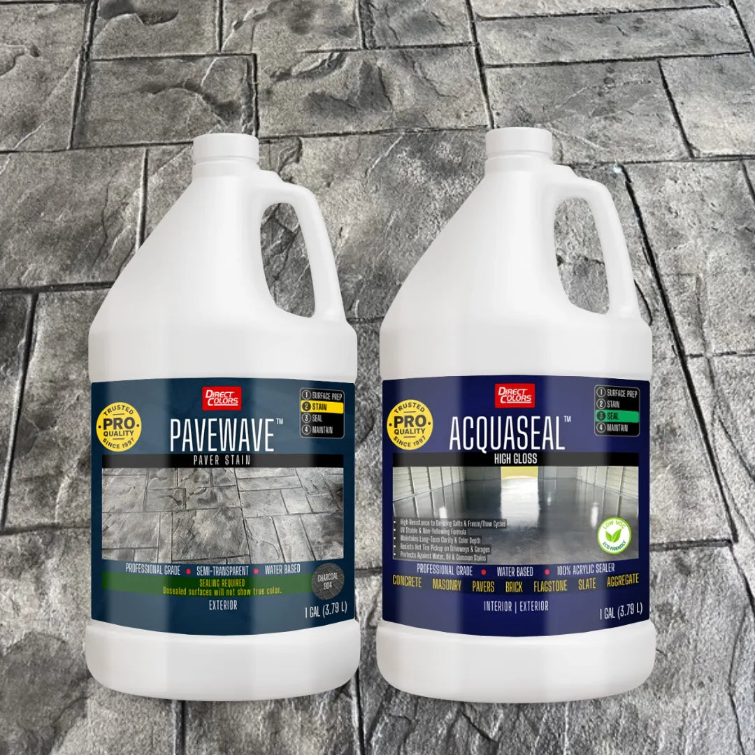 PaveWave™ Paver Stain in 904 Charcoal with AcquaSeal™ Gloss, 1 gallon 2-step kit
