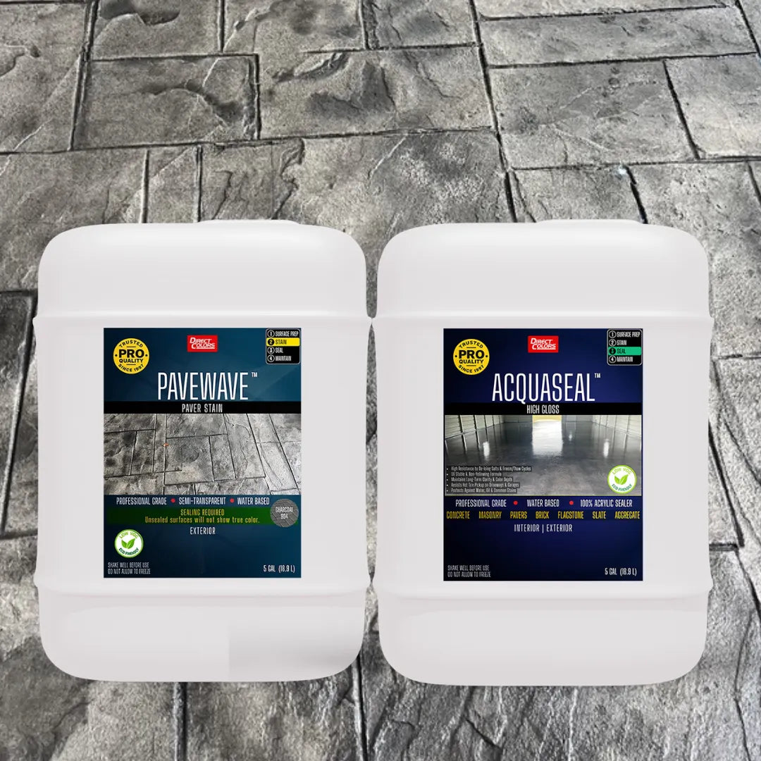 PaveWave™ Paver Stain in 904 Charcoal with AcquaSeal™ Gloss, 5 gallon 2-step kit
