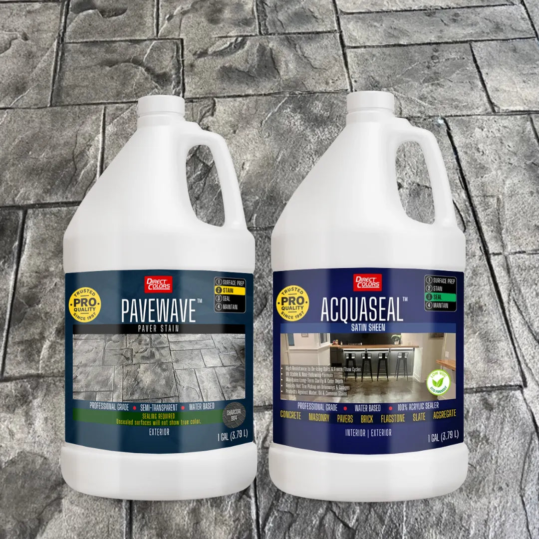 PaveWave™ Paver Stain in 904 Charcoal with AcquaSeal™ Satin, 1 gallon 2-step kit