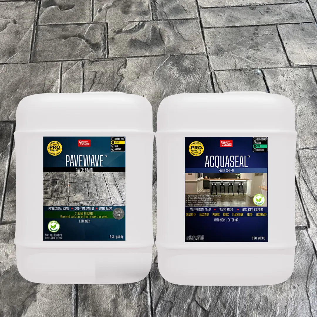PaveWave™ Paver Stain in 904 Charcoal with AcquaSeal™ Satin, 5 gallon 2-step kit