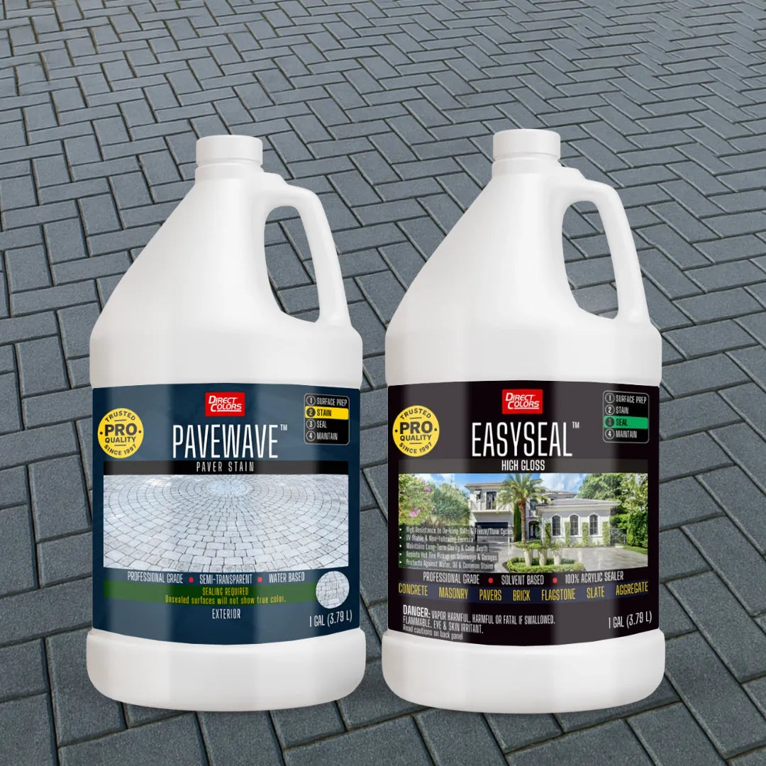 PaveWave™ Paver Stain in 905 Cinder with EasySeal™ Gloss, 1 gallon 2-step kit