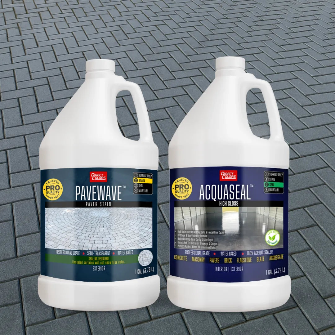 PaveWave™ Paver Stain in 905 Cinder with AcquaSeal™ Gloss, 1 gallon 2-step kit