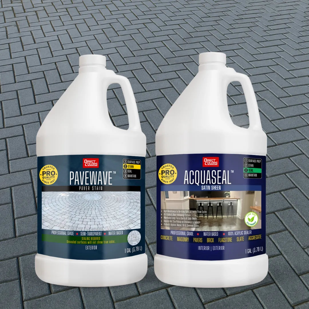 PaveWave™ Paver Stain in 905 Cinder with AcquaSeal™ Satin, 1 gallon 2-step kit