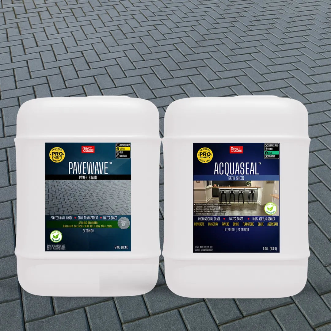 PaveWave™ Paver Stain in 905 Cinder with AcquaSeal™ Satin, 5 gallon 2-step kit