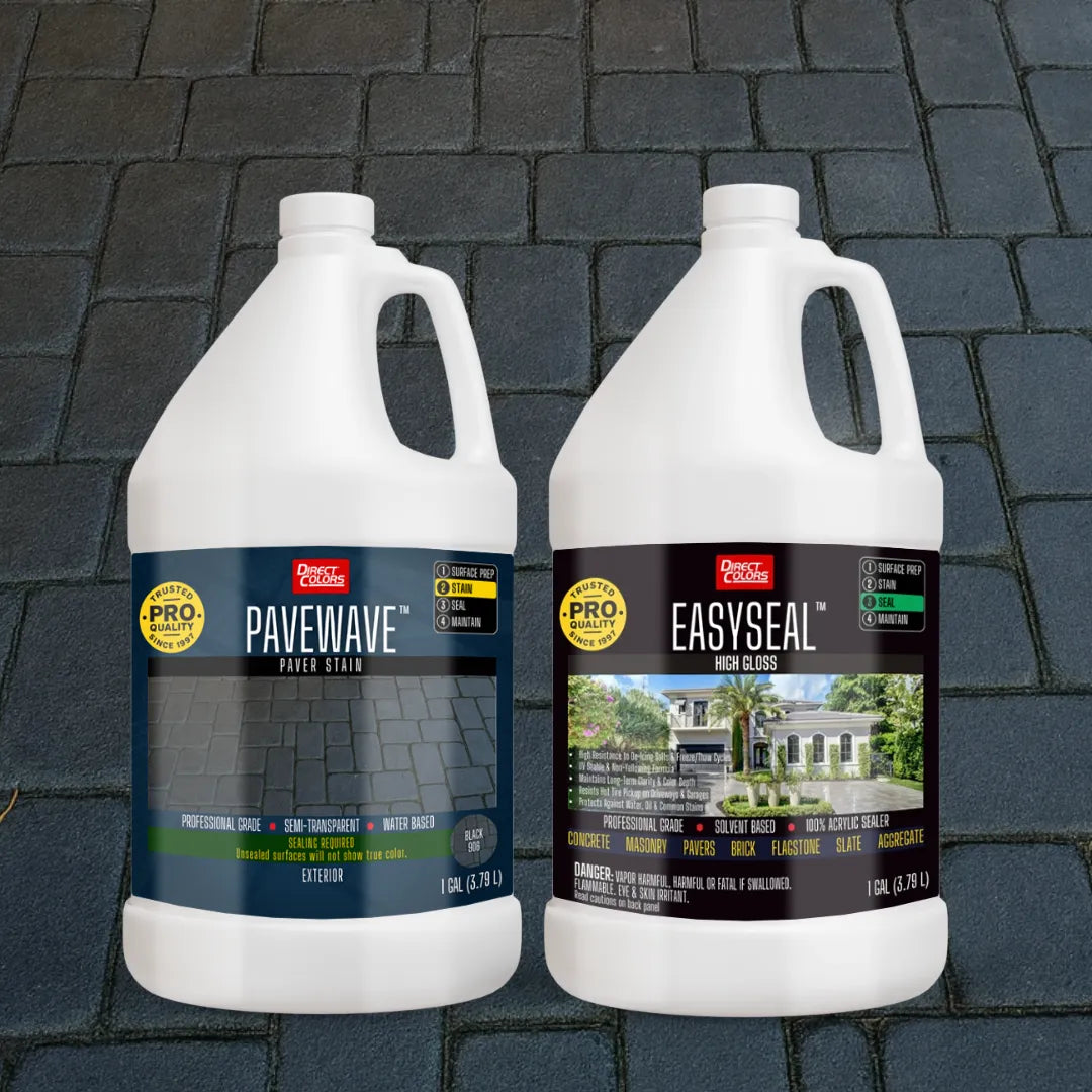 PaveWave™ Paver Stain in 906 Black with EasySeal™ Gloss, 1 gallon 2-step kit