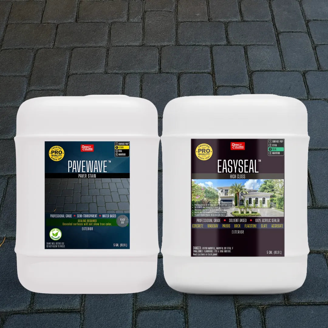 PaveWave™ Paver Stain in 906 Black with EasySeal™ Gloss, 5 gallon 2-step kit