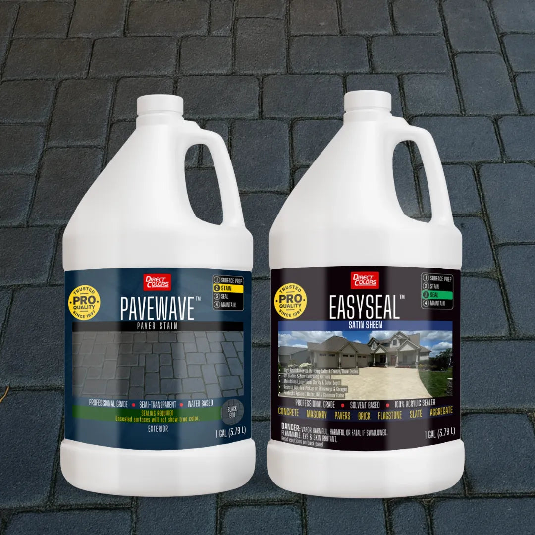 PaveWave™ Paver Stain in 906 Black with EasySeal™ Satin, 1 gallon 2-step kit