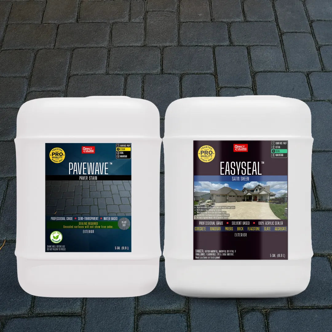 PaveWave™ Paver Stain in 906 Black with EasySeal™ Satin, 5 gallon 2-step kit