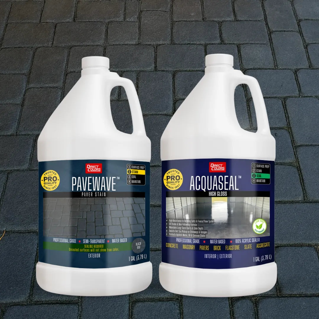 PaveWave™ Paver Stain in 906 Black with AcquaSeal™ Gloss, 1 gallon 2-step kit