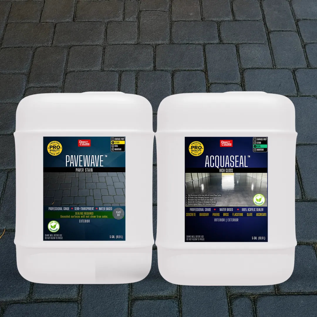 PaveWave™ Paver Stain in 906 Black with AcquaSeal™ Gloss, 5 gallon 2-step kit