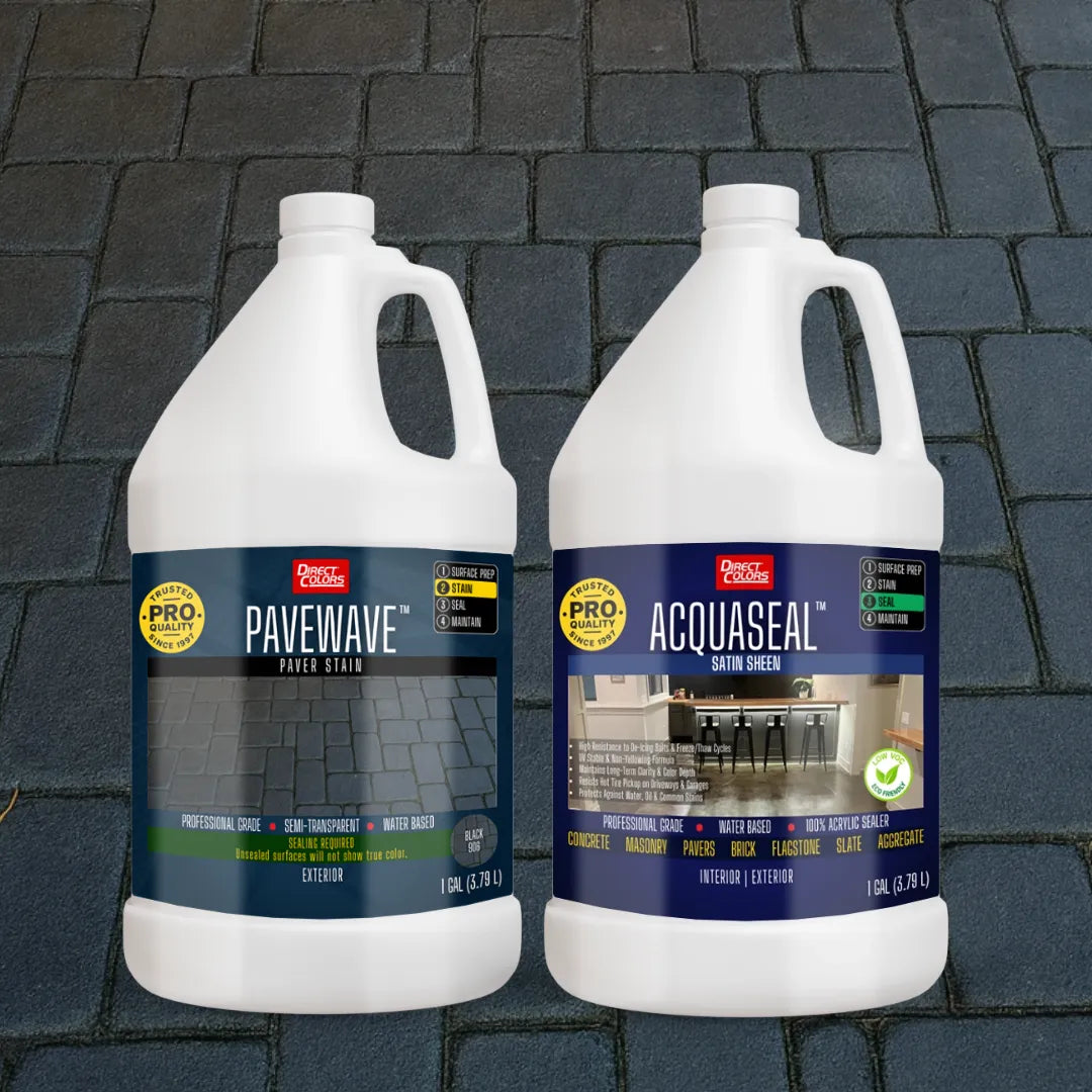 PaveWave™ Paver Stain in 906 Black with AcquaSeal™ Satin, 1 gallon 2-step kit