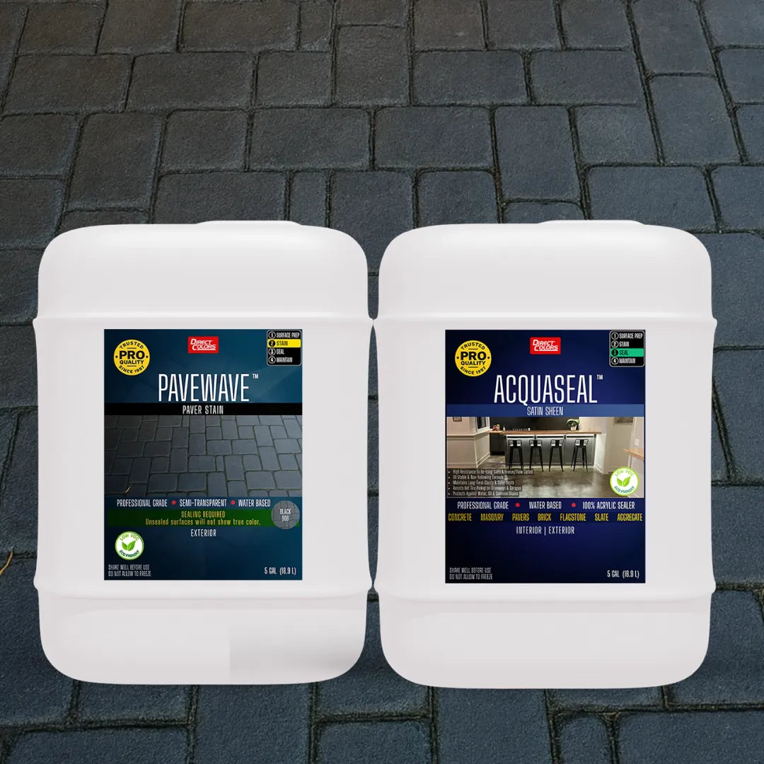 PaveWave™ Paver Stain in 906 Black with AcquaSeal™ Satin, 5 gallon 2-step kit