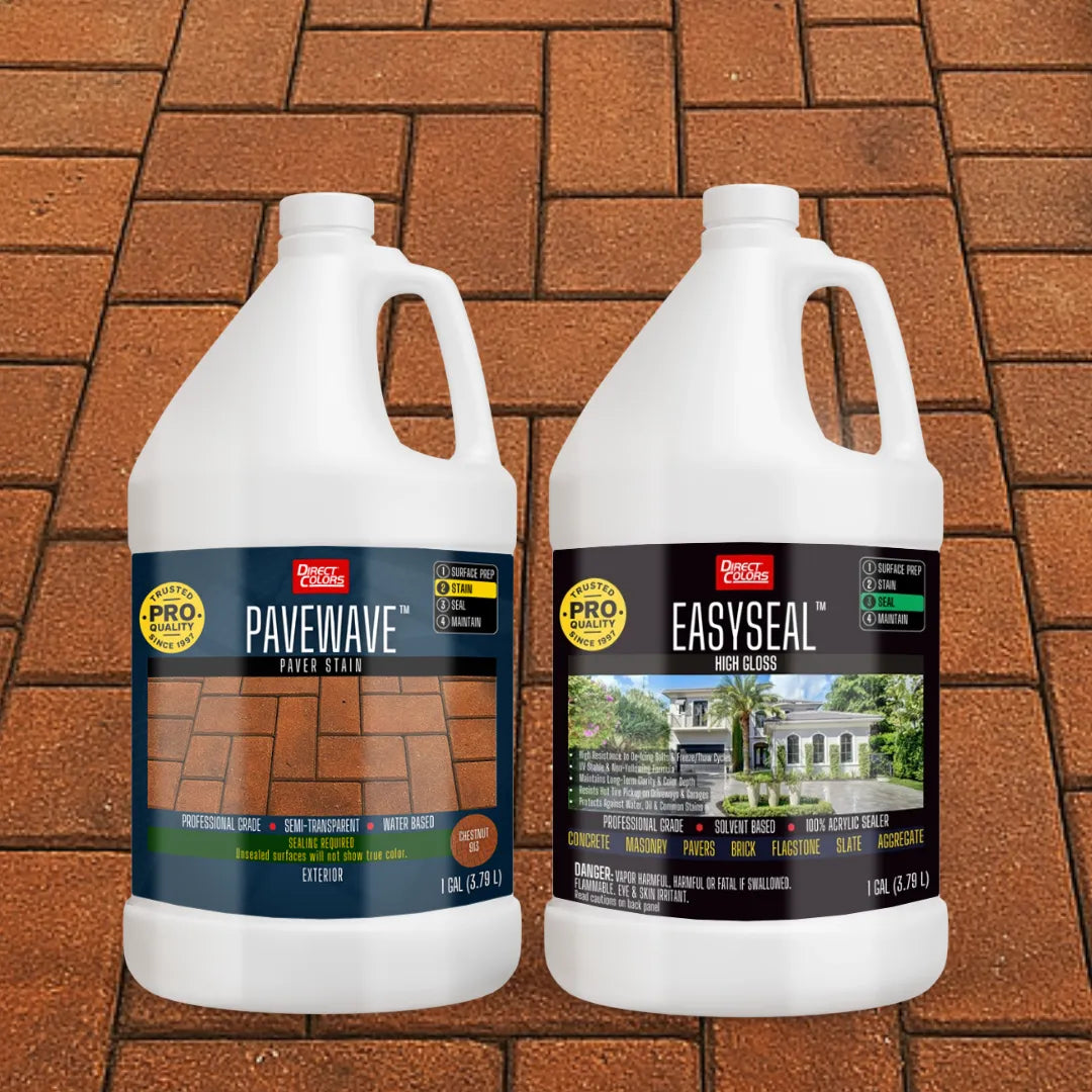 PaveWave™ Paver Stain in 913 Chestnut with EasySeal™ Gloss, 1 gallon 2-step kit
