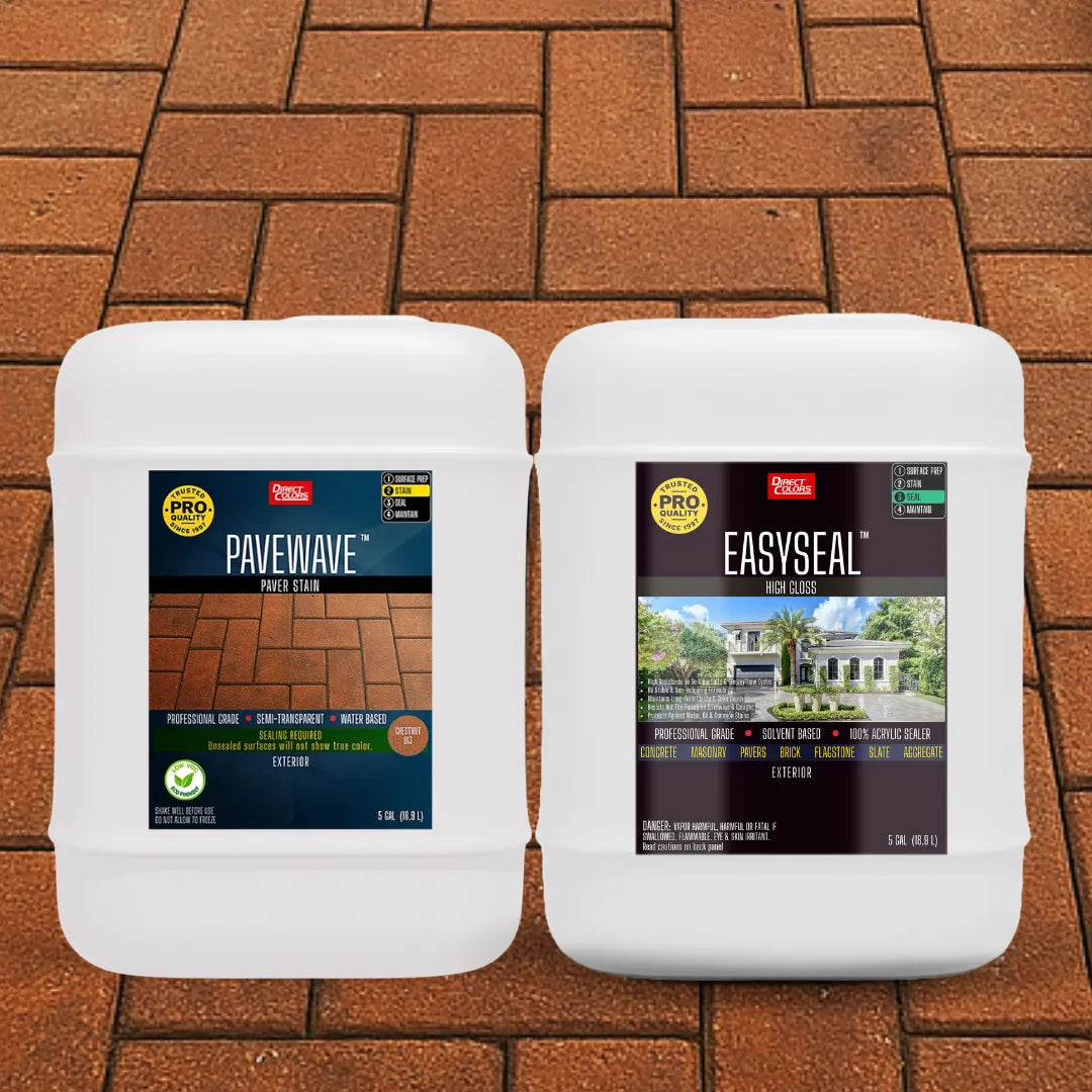 PaveWave™ Paver Stain in 913 Chestnut with EasySeal™ Gloss, 5 gallon 2-step kit