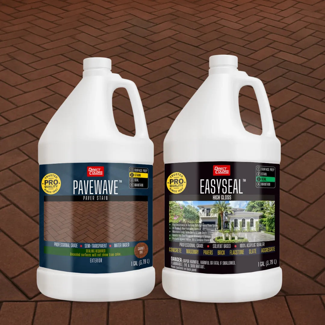 PaveWave™ Paver Stain in 916 Garnet with EasySeal™ Gloss, 1 gallon 2-step kit