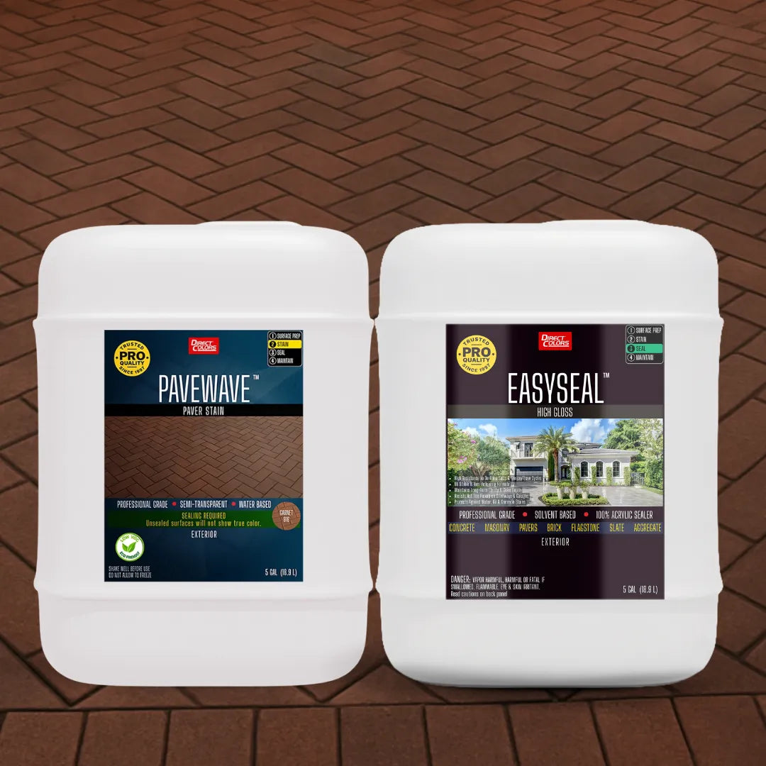 PaveWave™ Paver Stain in 916 Garnet with EasySeal™ Gloss, 5 gallon 2-step kit