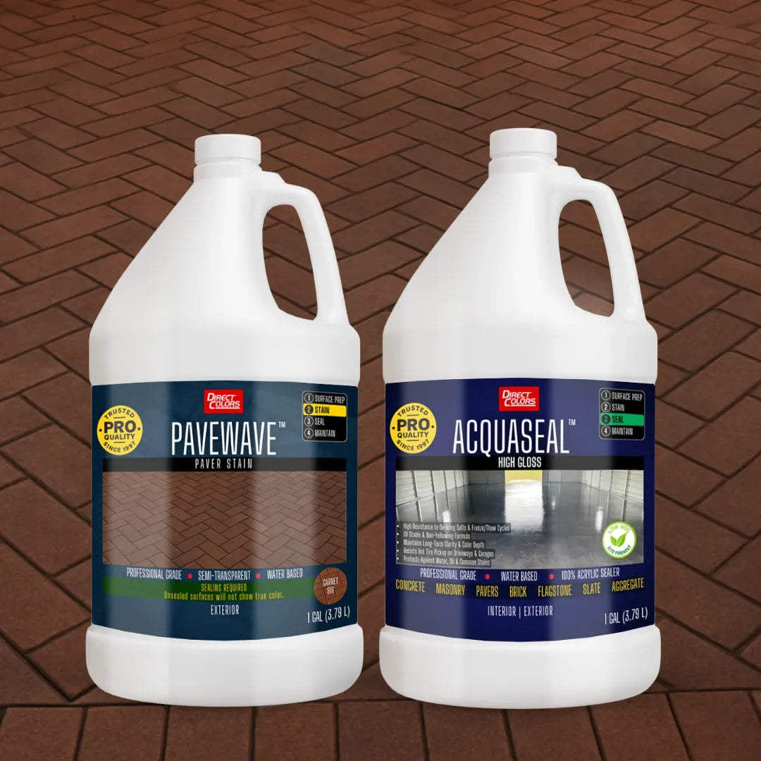 PaveWave™ Paver Stain in 916 Garnet with AcquaSeal™ Gloss, 1 gallon 2-step kit
