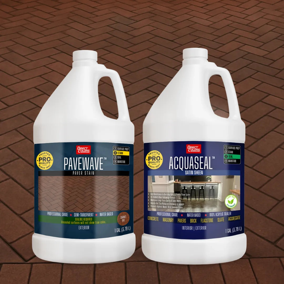 PaveWave™ Paver Stain in 916 Garnet with AcquaSeal™ Satin, 1 gallon 2-step kit