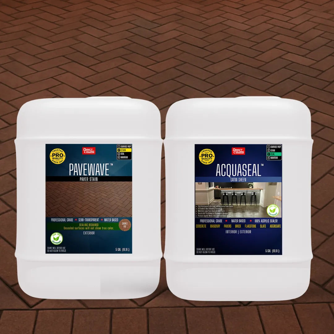 PaveWave™ Paver Stain in 916 Garnet with AcquaSeal™ Satin, 5 gallon 2-step kit