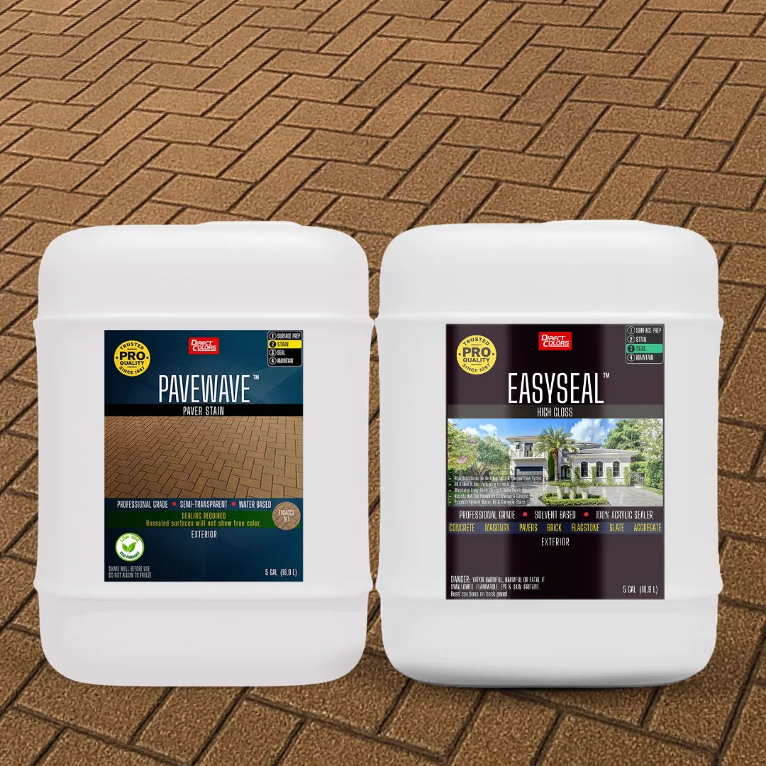 PaveWave™ Paver Stain in 917 Tobacco with EasySeal™ Gloss, 5 gallon 2-step kit