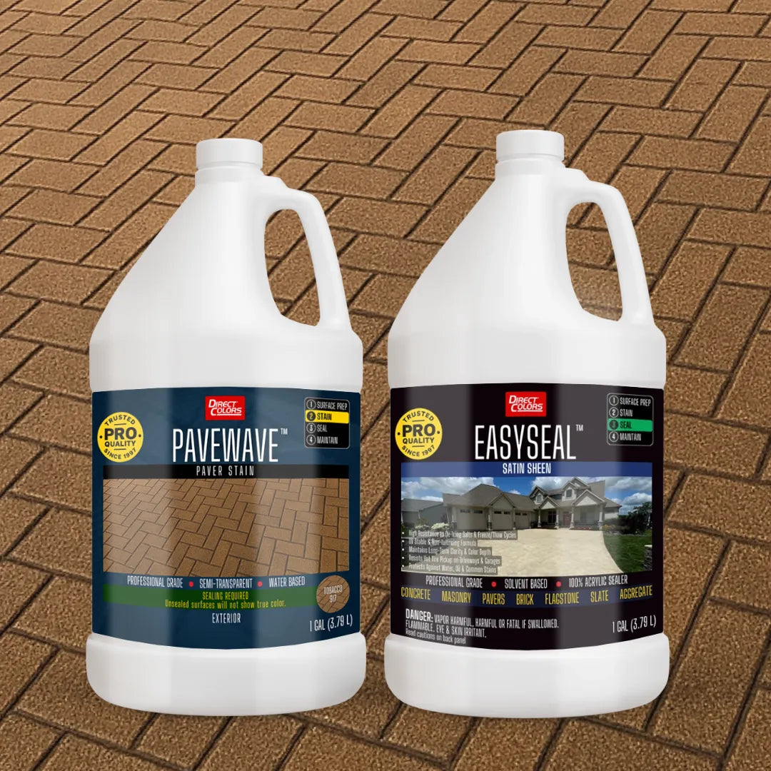 PaveWave™ Paver Stain in 917 Tobacco with EasySeal™ Satin, 1 gallon 2-step kit