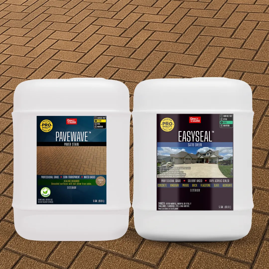 PaveWave™ Paver Stain in 917 Tobacco with EasySeal™ Satin, 5 gallon 2-step kit
