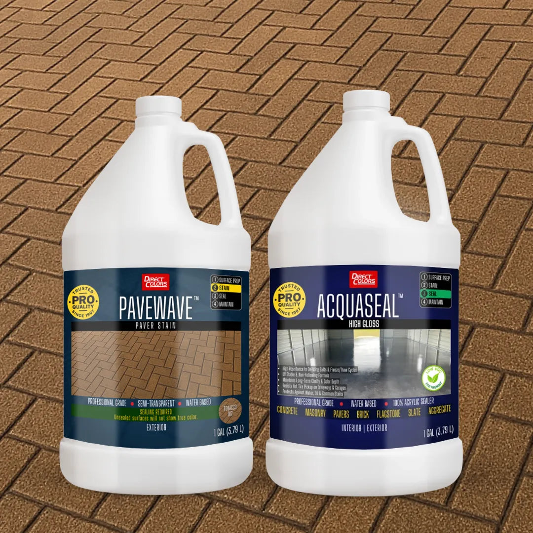 PaveWave™ Paver Stain in 917 Tobacco with AcquaSeal™ Gloss, 1 gallon 2-step kit