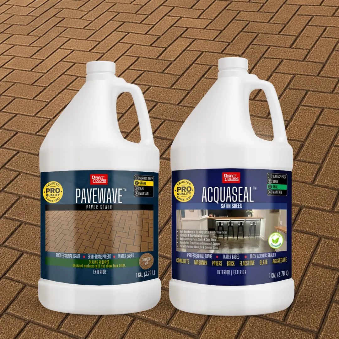 PaveWave™ Paver Stain in 917 Tobacco with AcquaSeal™ Satin, 1 gallon 2-step kit