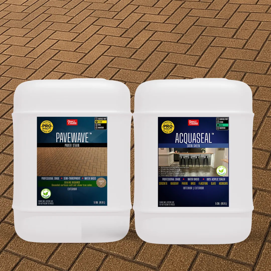 PaveWave™ Paver Stain in 917 Tobacco with AcquaSeal™ Satin, 5 gallon 2-step kit