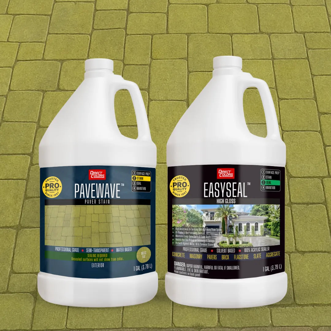 PaveWave™ Paver Stain in 918 Moss with EasySeal™ Gloss, 1 gallon 2-step kit