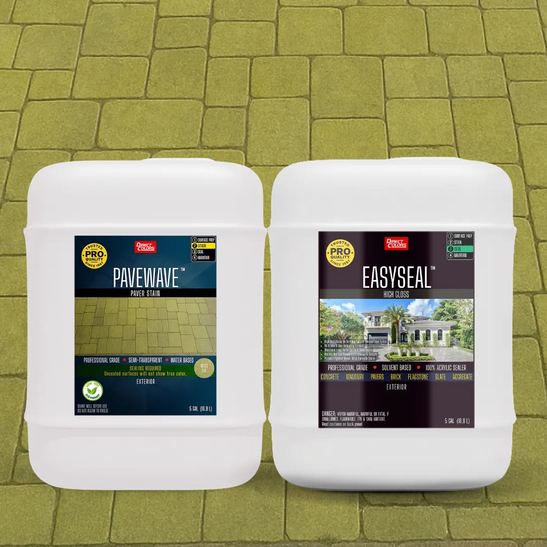 PaveWave™ Paver Stain in 918 Moss with EasySeal™ Gloss, 5 gallon 2-step kit