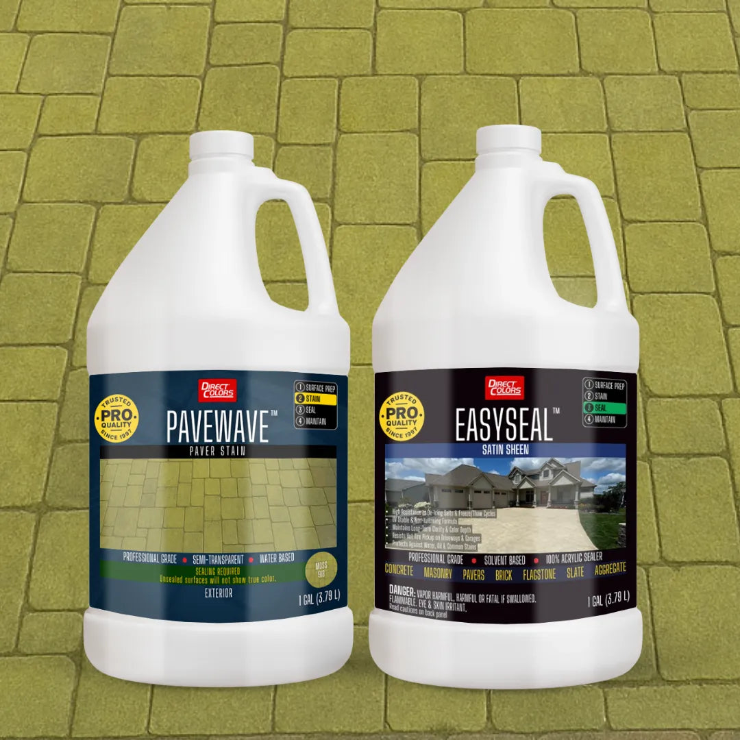 PaveWave™ Paver Stain in 918 Moss with EasySeal™ Satin, 1 gallon 2-step kit