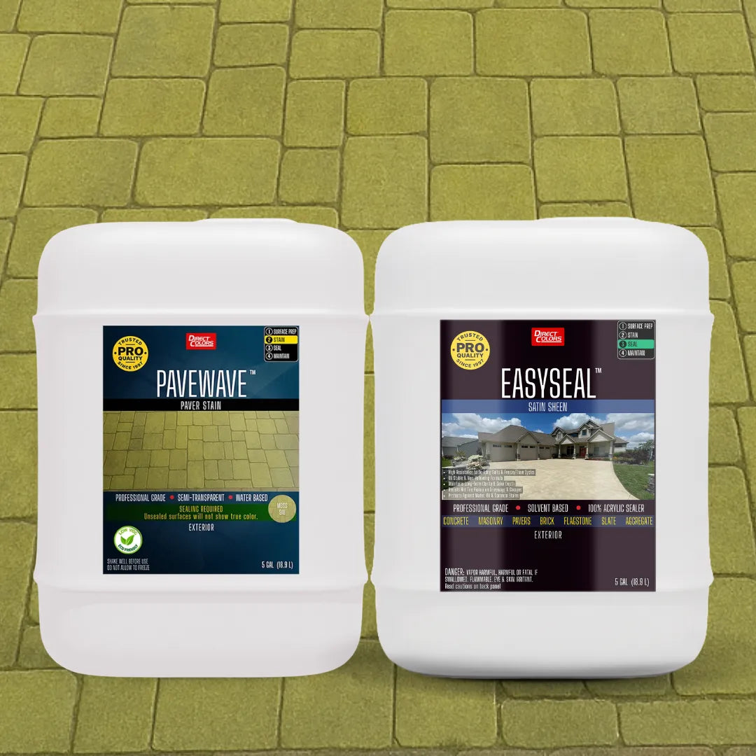 PaveWave™ Paver Stain in 918 Moss with EasySeal™ Satin, 5 gallon 2-step kit