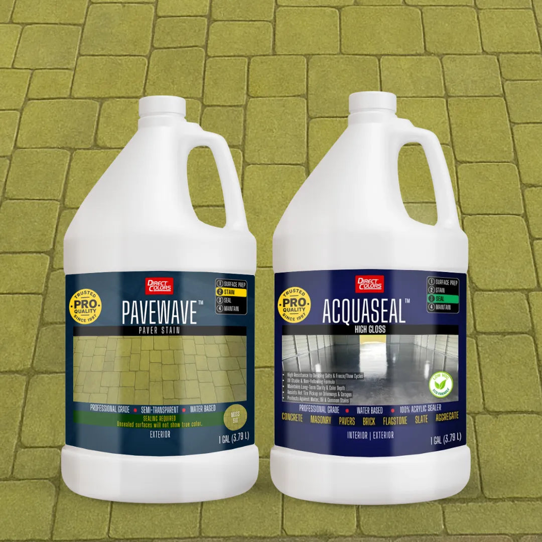PaveWave™ Paver Stain in 918 Moss with AcquaSeal™ Gloss, 1 gallon 2-step kit