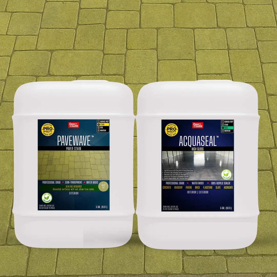 PaveWave™ Paver Stain in 918 Moss with AcquaSeal™ Gloss, 5 gallon 2-step kit