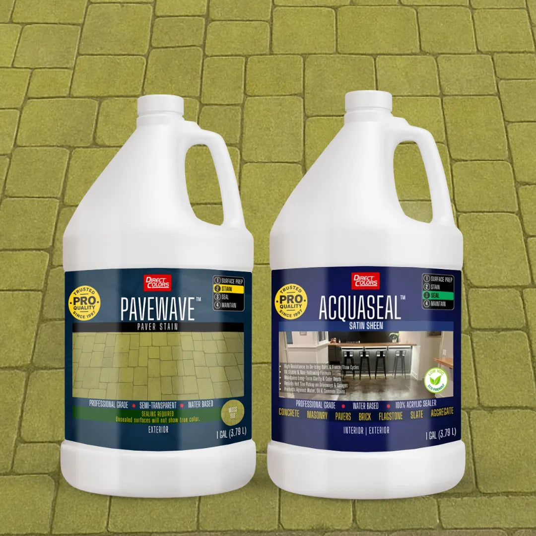 PaveWave™ Paver Stain in 918 Moss with AcquaSeal™ Satin, 1 gallon 2-step kit