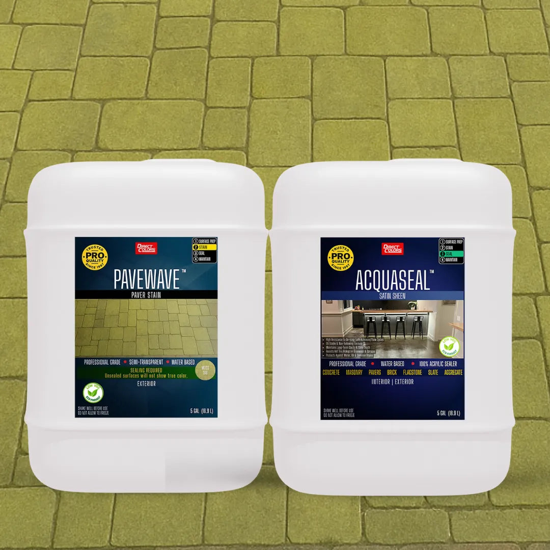 PaveWave™ Paver Stain in 918 Moss with AcquaSeal™ Satin, 5 gallon 2-step kit