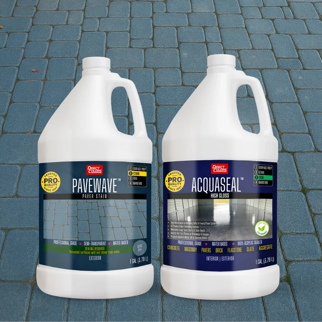 PaveWave™ Paver Stain in 924 Slate with AcquaSeal™ Gloss, 1 gallon 2-step kit