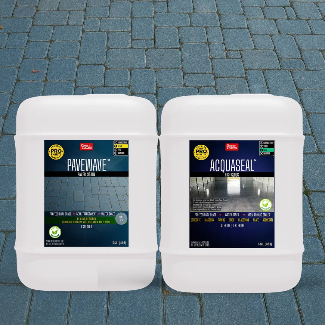 PaveWave™ Paver Stain in 924 Slate with AcquaSeal™ Gloss, 5 gallon 2-step kit