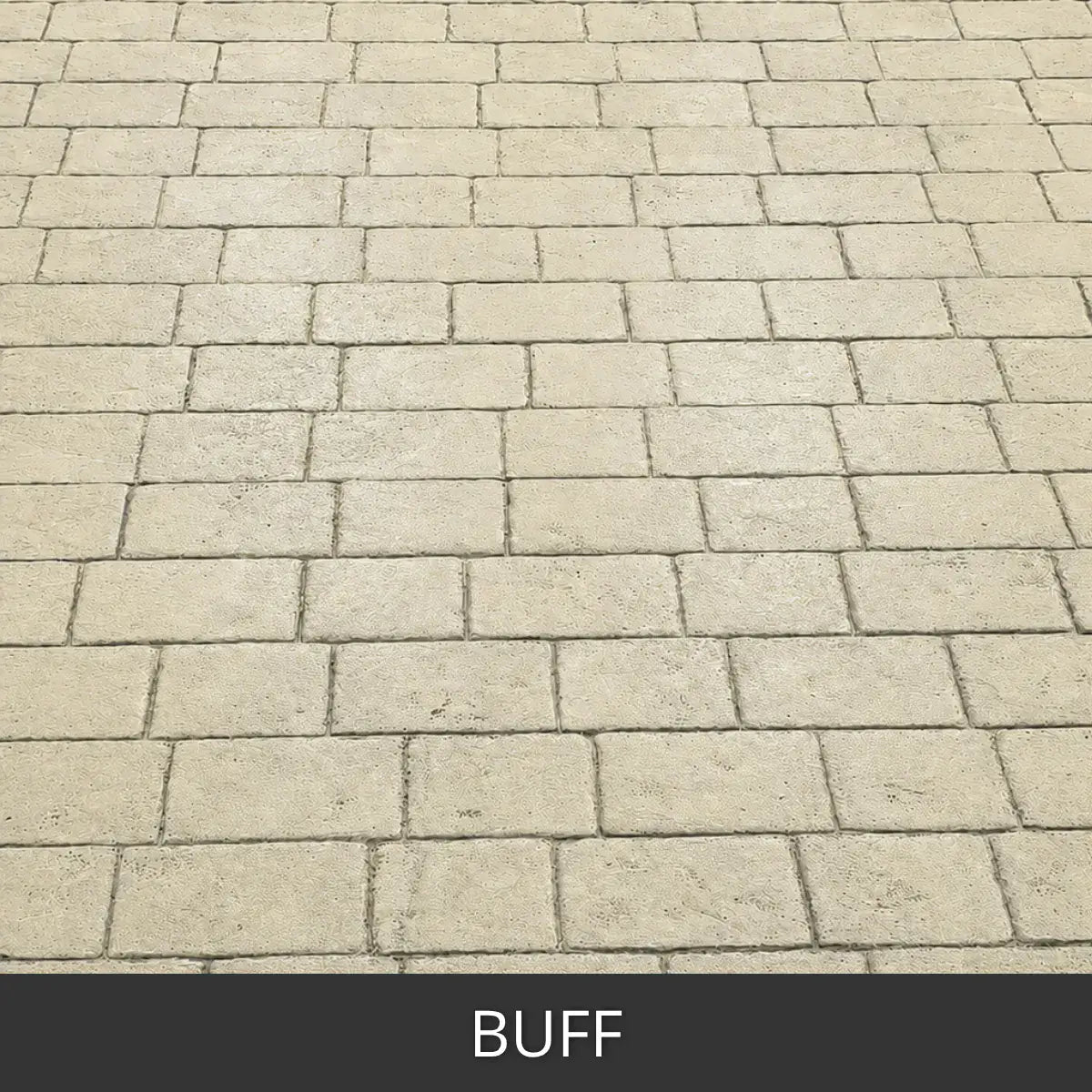 Close view of a stained paver patio in a running bond pattern, Portico™ Paver Stain in 704 Buff