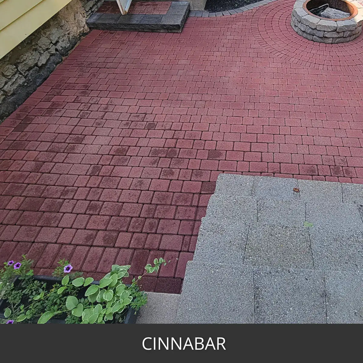 Stained paver patio in a hexagonal pattern, Portico™ Paver Stain in 708 Cinnabar