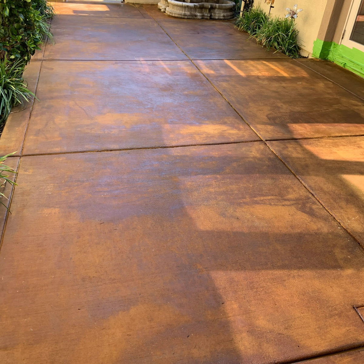 Concrete stained with EverStain Cola