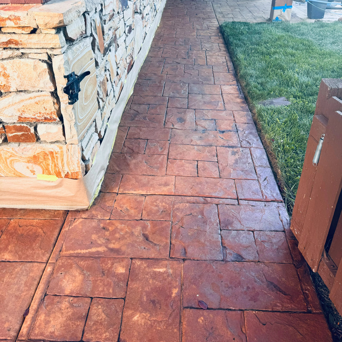 Concrete stained with EverStain Coffee Brown